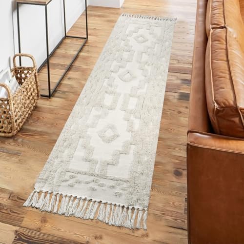 Uphome Beige Boho Runner Rug 2 x 8