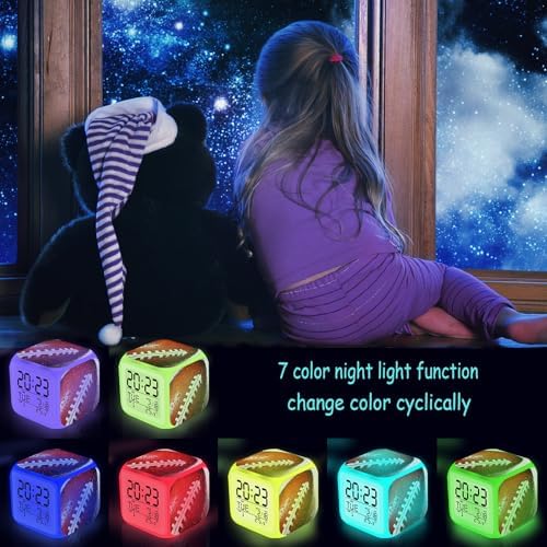 Rugby Ball Alarm Clock with LED Nightlight