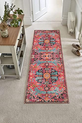 Wonnitar Bohemian Runner Rug Hot Pink 2x6