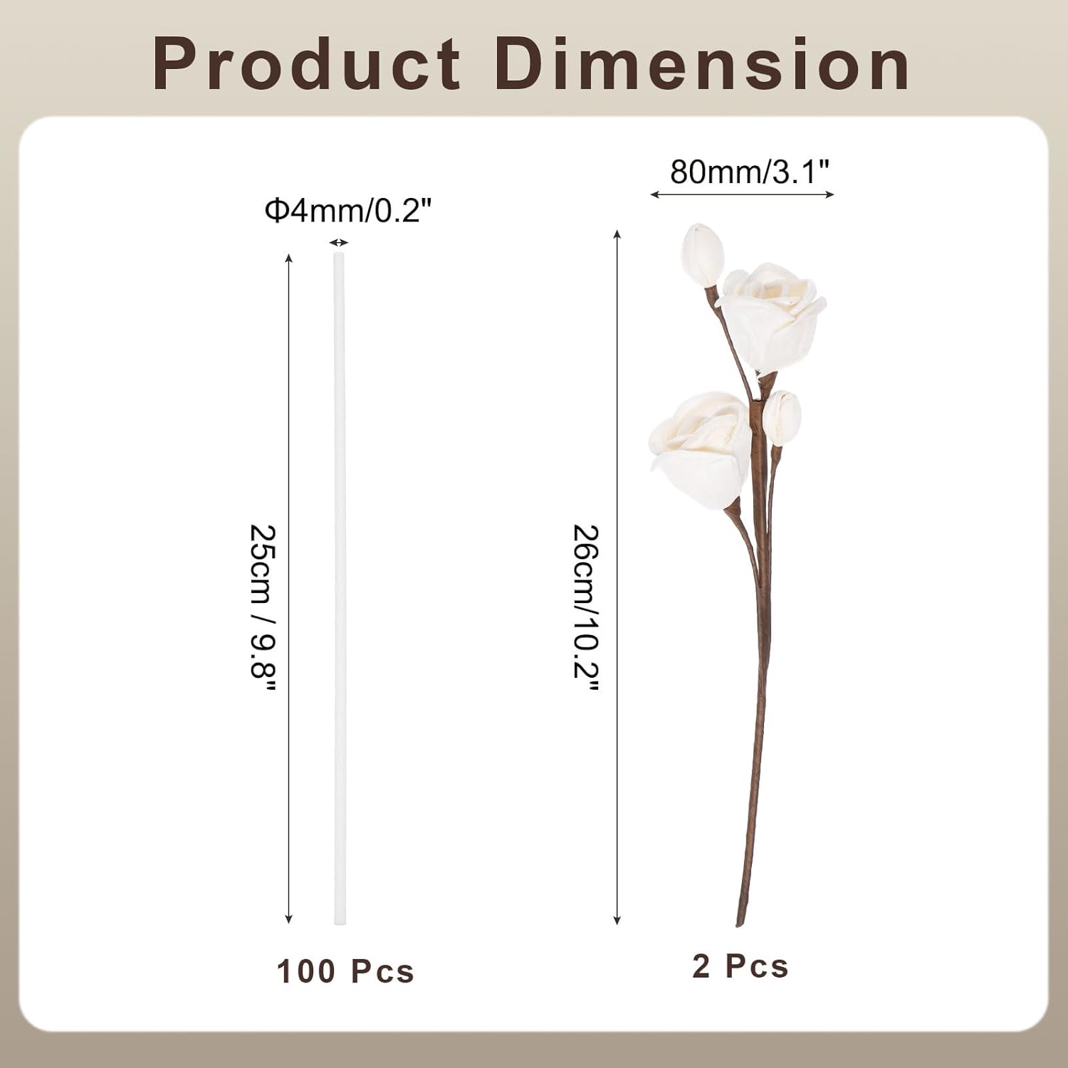 Uxcell 102Pcs Reed Diffuser Sticks Set with Plastic Bottle