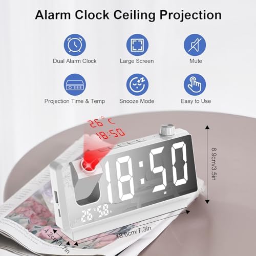 GuDoQi Projection Alarm Clock with 7 LED Display 1