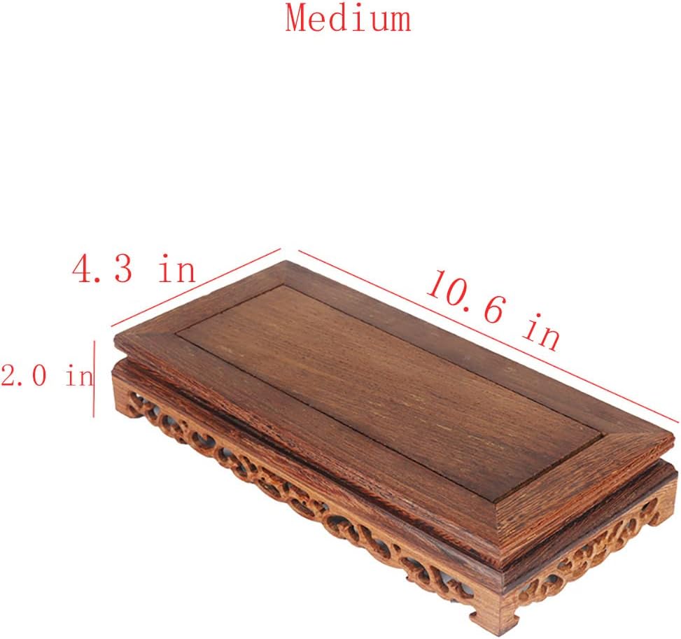GOLDYWENDY Rectangular Wooden Base Vase Sculpture Display Stand