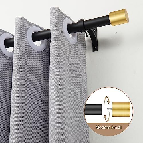Vimayta Modern Window Curtain Rod 72-144 Inch Brushed Gold Ends