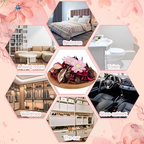 Nuanchu 8 Pack Rose Scented Potpourri Dried Flowers Home Decor