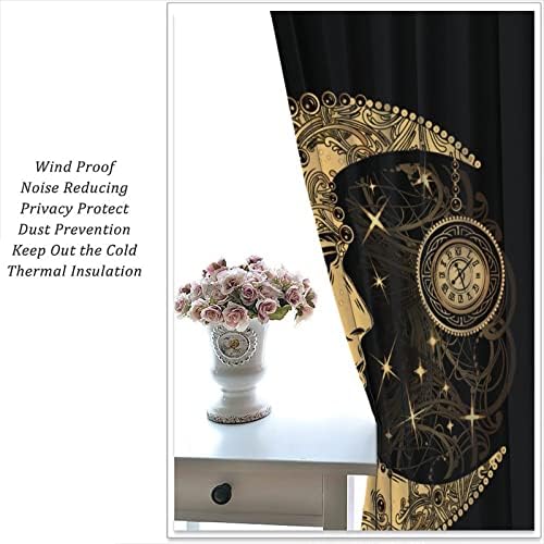 Focusbrite Sun Moon Abstract Curtain Set 2 Panels 42x45 Inches