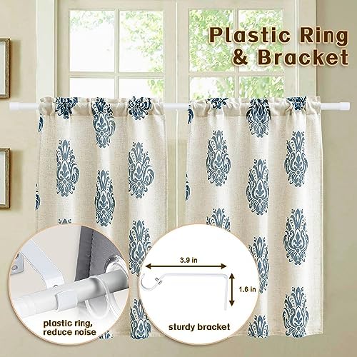 Matte White Curtain Rod 58 Inch Heavy Duty Set