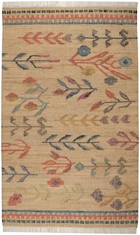 Dash Albert Folk Floral Jute Runner Rug 25 X 8 Feet
