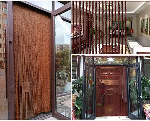 Natural Bamboo Beaded Curtain Panel for Doorway Decor