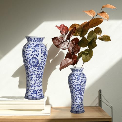 Yunjuhop Chinoiserie Blue and White Vase Decor