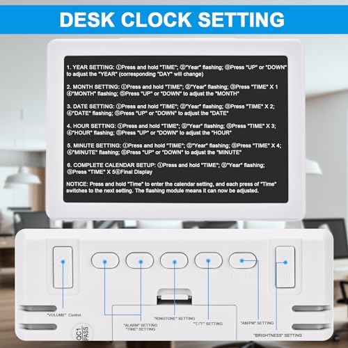 Amgico Digital Alarm Clock with Snooze - 63 Inch LED