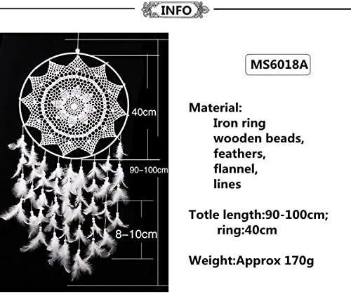Extra Large White Dream Catcher 16 inch Diameter 36 inch Long