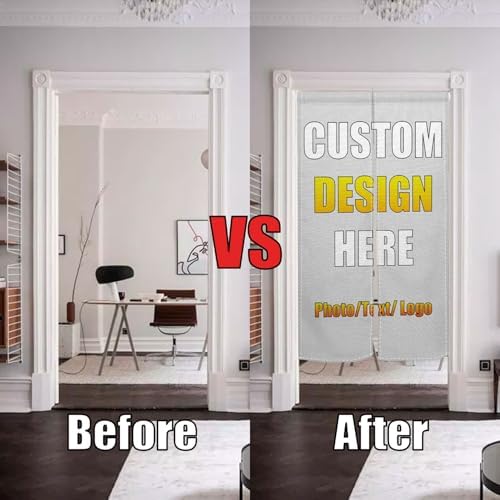 Customize Doorway Curtain with Photo Text Logo Noren