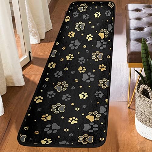 Animal Dog Paw Prints Runner Rug 2x6ft Hallway Entryway Mat