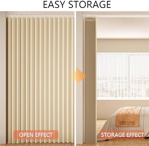 SK Studio Blackout Door Curtains 1 Panel White 55W x 79L