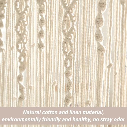 Boho Curtains 37x79 Inch Cotton Woven Macrame Decorative Room Divider