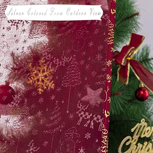 XTMYI Sparkle Christmas Curtains 84 Inch 2 Panels Set