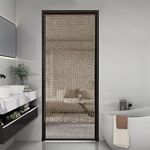 Wood and Bamboo Beaded Curtain for Doorway Room Divider