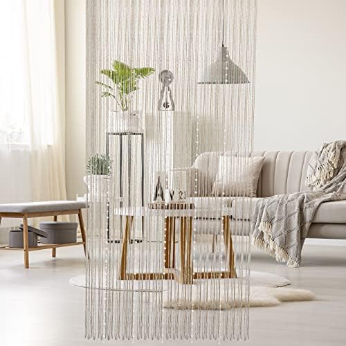 Silver Crystal Beaded Curtain for Doorway 36x77in