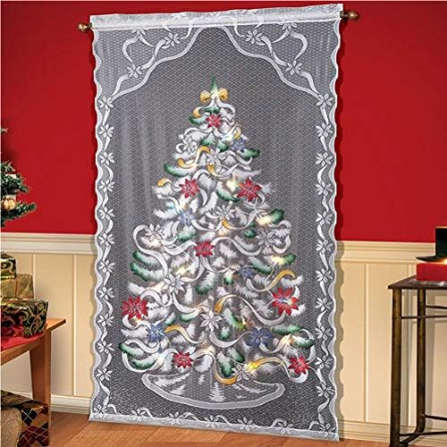 Christmas Tree Curtain Panel with LED Light