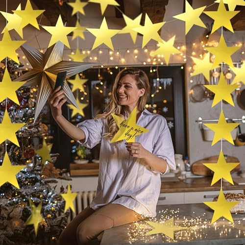 46 PCS Glitter Gold Star Cutouts for Party Decor