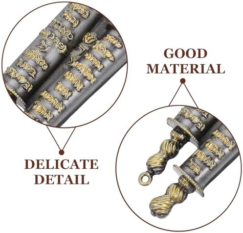 LUOZZY 2pcs Metal Mezuzah Cases Deep Gray Golden Text