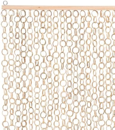 Bloomingville Beige Chain Link Bamboo Curtain Panel