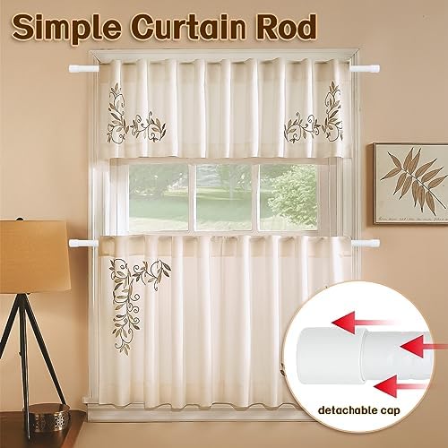 Matte White Curtain Rod 58 Inch Heavy Duty Set
