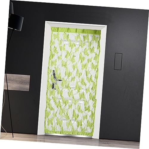 PRETYZOOM Green Strip Tassel Curtain Room Divider for Privacy and Natural Light
