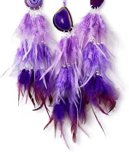 Purple Dream Catcher with Agate Stone and Chakra Gemstone