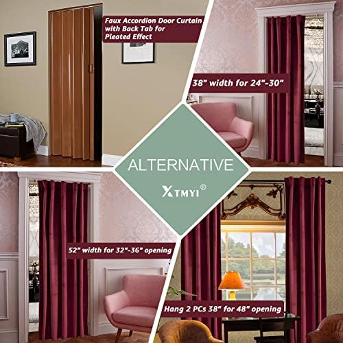 Burgundy Red Velvet Luxury Curtain Panel 80 Inches
