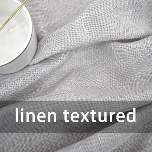 UPOPO Grey Sheer Curtains 2 Panels 52x80 Inch Rod Pocket