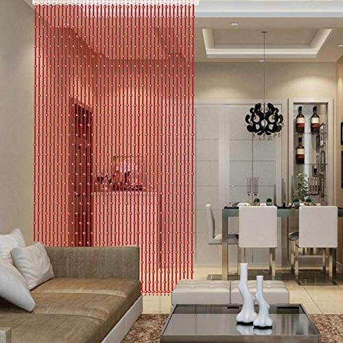 OKUOKA Red Crystal Door Curtain Panel