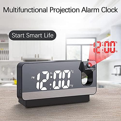 axGear Portable Projection Alarm Clock with 8 Modes - Black