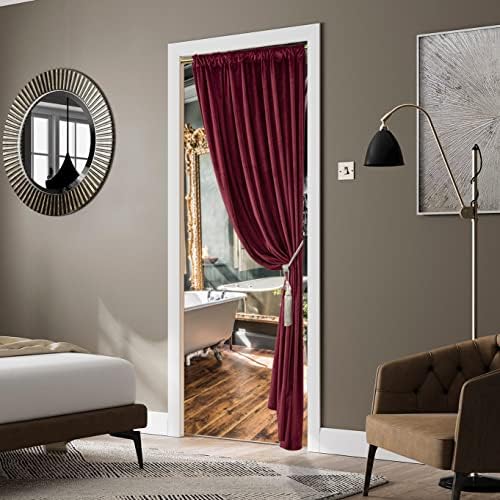 Burgundy Red Velvet Luxury Curtain Panel 80 Inches