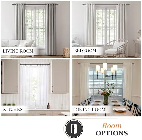 Kenney KNM75512 Decorative Window Curtain Rod with Scroll Ends