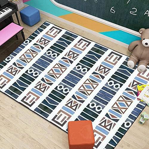 Modern Home Kids Playroom Area Rug Geometric Design