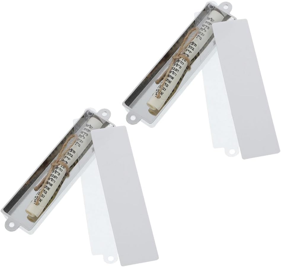 LUOZZY 4 Piece Metal Mezuzah Scrolls Door Ornament