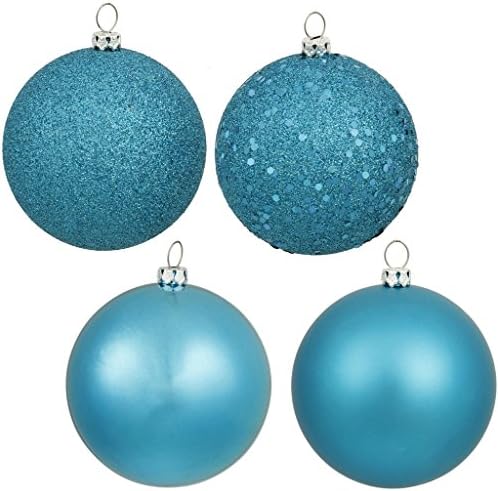 Vickerman Turquoise Glitter Ball Ornament 16 Pack