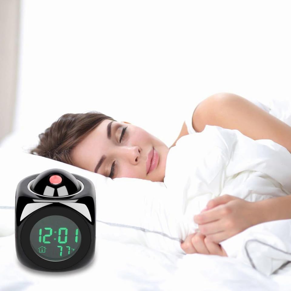 Projection Alarm Clock with LED and Temperature Display