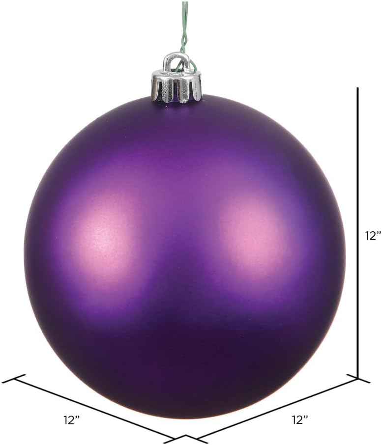 Vickerman 12 Inch Plum Matte Ball Ornament
