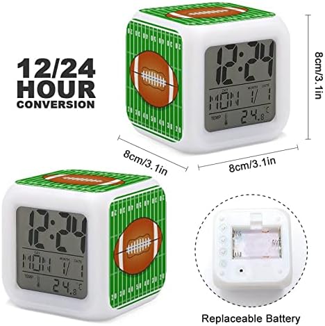 Donnapink American Football Green Field LED Alarm Clock