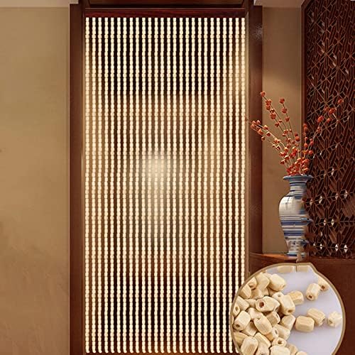 Natural Bamboo Beaded Curtain for Doorway and Living Room