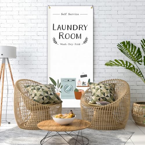 Likjad Landry Room Door Cover Decorations 35x79 Inch