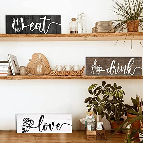 Creoate 3 Piece Kitchen Wall Decor Wooden Signs
