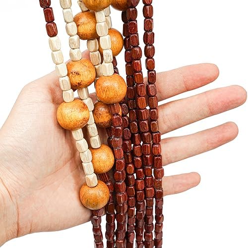 Natural Wood Bamboo Door Beaded Curtain with 52 Beads