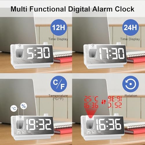 GuDoQi Projection Alarm Clock with 7 LED Display 1