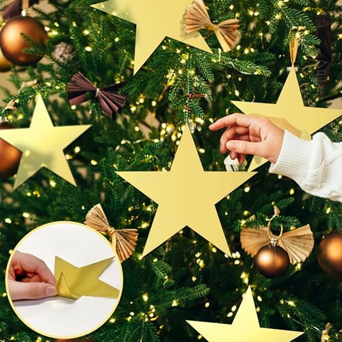 46 PCS Glitter Gold Star Cutouts for Party Decor