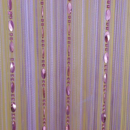 Tangpan 100cmx200cm Purple Beaded Decorative Curtain