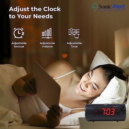 Sonic Blast Digital Alarm Clock - Loud Alarm for Heavy Sleepers