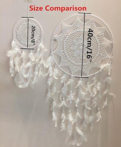 Extra Large White Dream Catcher 16 inch Diameter 36 inch Long